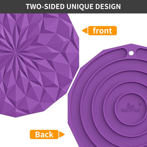 ME.FAN Silicone Trivet Mats - 4 Pack Pot Holders, 7.4'' Thickened Hot Pads for Hot Pots, Pans, Heat Resistant for Table