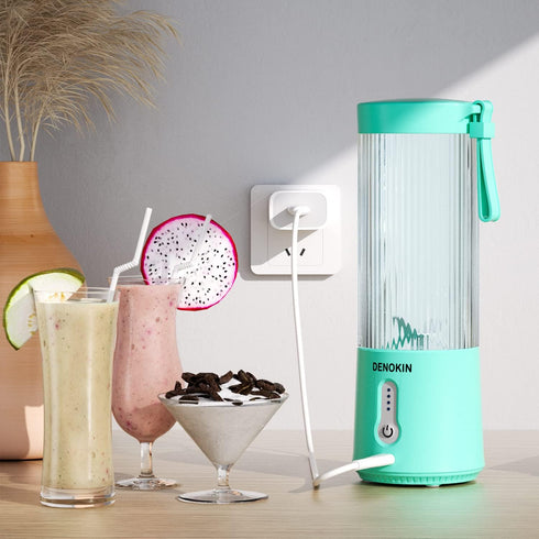 Portable Blender, Personal Size Blender for Smoothies and Shakes, USB Rechargeable Mini Juicer Cup for Kitchen, Travel