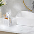 rejomiik Toothbrush Holders for Bathrooms Countertop, 3 Slots Electric Tooth Brushing and Toothpaste Storage Organizer Stand for Toiletries and Beauty Accessories, Marble White by rejomiik