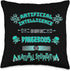 Funny AI Artificial Intelligence Tech Sarcastic Turquoise Throw Pillow, 16x16, Multicolor