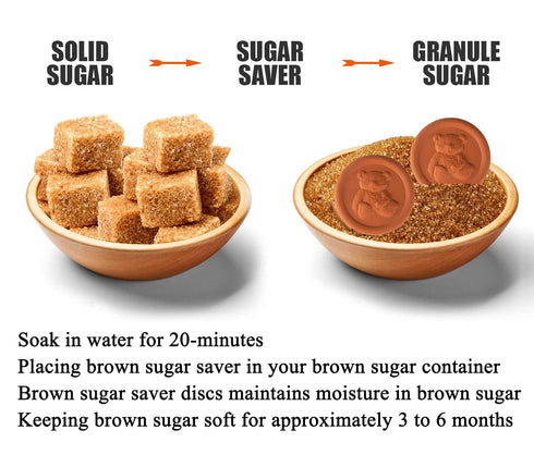 dgudgu Brown sugar saver discs terra cotta brown sugar saver disc keeps brown sugar soft or keep dry