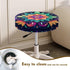 Jeiento Decor,13"-15" Bohemian Stool Covers Green Boho Mandala Round Stool Cushion Cover Elastic Bar Stool Seat