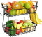 ANTOPY 2 Tier Fruit Basket with 2 Banana Hangers, Countertop Fruit Vegetable