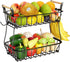 ANTOPY 2 Tier Fruit Basket with 2 Banana Hangers, Countertop Fruit Vegetable