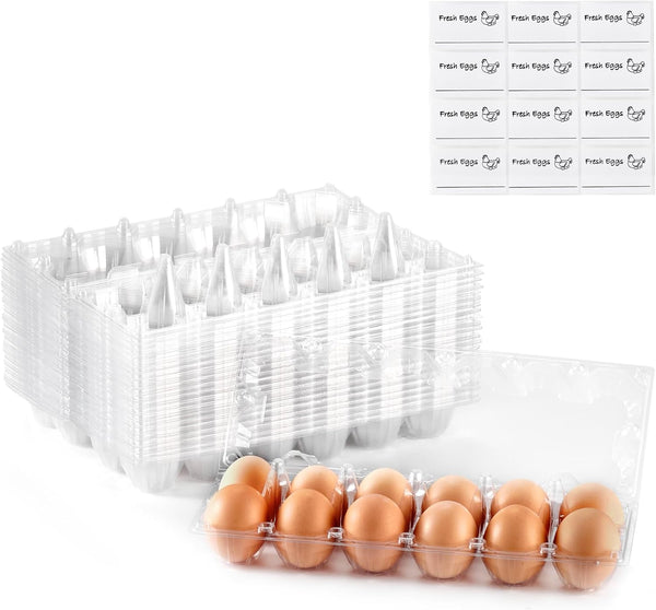 YIFIHGE 60PCS Egg Cartons Cheap Bulk 12 Count Chicken Egg Tray Holders with