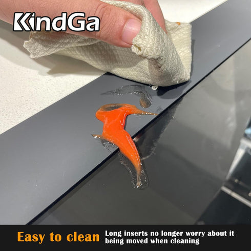 Kindga Silicone Stove Counter Gap Cover 21", Easy Clean Gap Filler for Kitchen Counter, Appliances, Set of 2 (Black)
