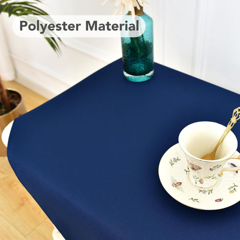 24x24 inch, NEWISHER Navy Blue Square Tablecloth Heavy Duty Polyester Fabric Table Cloth, Washable Solid Reusable Table