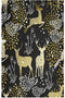 ALAZA Christmas Reindeer Gold Black Decorative Kitchen Dish Towels Set of 4, Soft Absorbent Kitchen Hand Towels, 18 x
