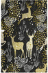 ALAZA Christmas Reindeer Gold Black Decorative Kitchen Dish Towels Set of 4, Soft Absorbent Kitchen Hand Towels, 18 x