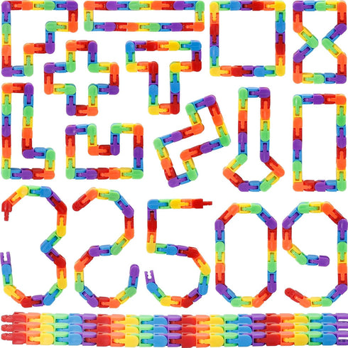 30 Pack Rainbow Wacky Track Toys Snap and Click Fidgets Toys - Party Favors Bulk, Finger Sensory Toy for Stress Relief
