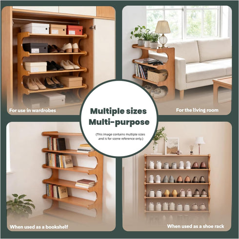 Eloplzxe 4 Closet,Small Closet 26.777.4819.3inch Shoe Rack,Small Tier Shoe Organizer Storage Shelf,Bamboo Narrow Shoe