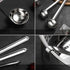 Stainless Steel Hooked Handle Ladle Set - 5 Pcs with Pouring Rim for Kitchen Cooking Soup Sauce