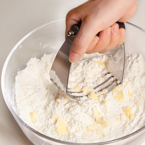 ALLTOP Pastry Shortening Blender Cutter,Stainless Steel Dough Masher for Butter, Biscuit,Baking, Kneading,Dough, Flakier and Fluffier Pie Crusts, Almond - Hand Kitchen Tool (1, Black) by ALLTOP