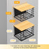 2 Pack Magnetic Shelf for Fridge Trash Bag Organizer, Stackable Garbage Bag Holder with Bamboo Lid, Magnetic Storage
