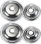 4 Pack Range Burner Chrome Drip Pan Bowls Set, 316048413 & 316048414 Replacement for Frigidaire