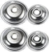 4 Pack Range Burner Chrome Drip Pan Bowls Set, 316048413 & 316048414 Replacement for Frigidaire