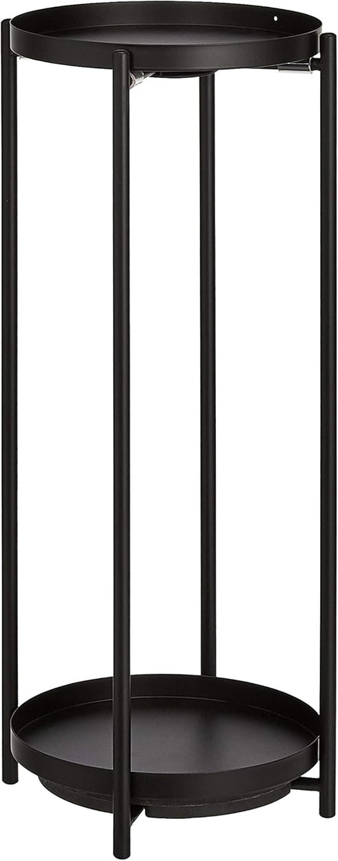 Amazon Basics Two-Tier Indoor Outdoor Metal Round Plant Stand for Multiple Plants,