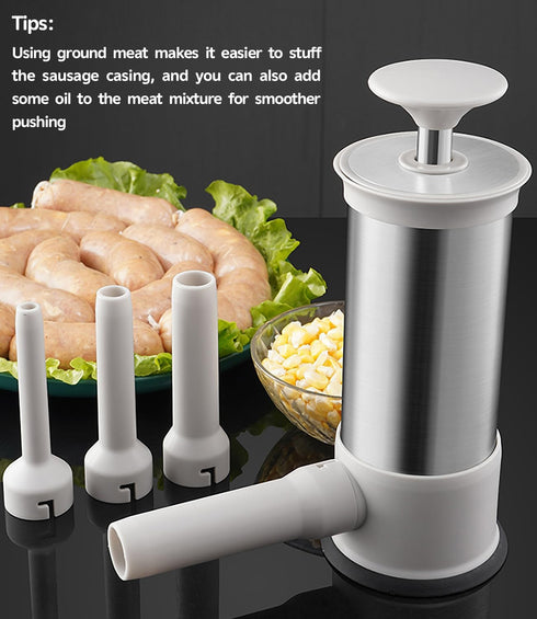 Usluole 2025 w/4 2.2LBS Sausage Stuffer Machine Vertical Sausage Maker, New Stainless Steel Homemade Sausage Maker