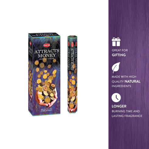 HEM Incense - Box of Six 20 Gram Tubes - Attracts Money