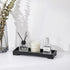Luxspire Resin Black Bathroom Vanity Tray, 11 x 4 Inch Kitchen Sink Organizer for Candles, Soap, Towel, Jewelry Dish