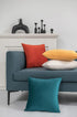 2 Pack DEZENE Throw Pillow Cases 18x18 Teal, Cozy Soft Velvet Square Decorative Covers