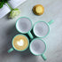 City to Cottage 10oz Ceramic Cappuccino Mug, Turquoise Blue Polka Dot, Large Handle for Coffee, Tea, Hot Chocolate