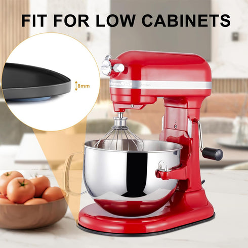 Mixer Mat Slider for KitchenAid 5-8 Qt Bowl-Lift Mixer, Metal Appliance Sliding Tray for Kitchen Aid Professional