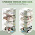 2 Pack 2Pack 4 Closet Upgraded Kids Shoe Rack with Socks Rack, Clear Acrylic Baby Shoe Organizer with Side Anti-Slip