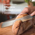 WICKWILLOW 8 Inch 14C28N Bread Knife Steel with Italian Olive Wood Handle Double Serrated Knife for Sourdough