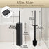 2 3M Toilet Brush and Holder Wall Mounted, Black Aluminum with Replaceable Heads, Bathroom Toilet Brush, Drill