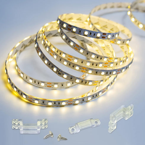 Qunclay 300 Pack Strip Light Mounting Brackets, LED Clear Clips with Screws for 12 mm Wide IP67/68 Strip Lights