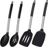 Silicone Spatula Spoon Set, 4 Pack - Solid Turner, Slotted Spatula, and Kitchen Spoons for Cooking and Baking