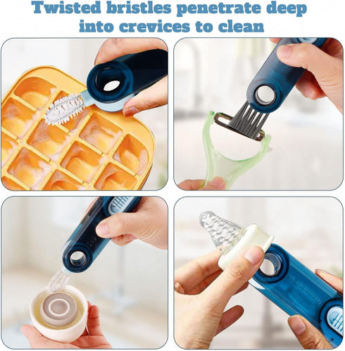 3 in 1 Cup Lid Gap Cleaning Brush Set (3Pcs), Multifunctional Insulation Bottle Cleaning Tools for Home