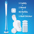 Disposable Toilet Brush with 40PCS Refills, Wall Mounted Compact Bathroom Cleaning System