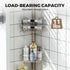 4 Holder,63.7-119 Inch Urackify Corner Shower Caddy Tension Pole, Tier Adjustable Bathroom Organizer Shelves, Shower