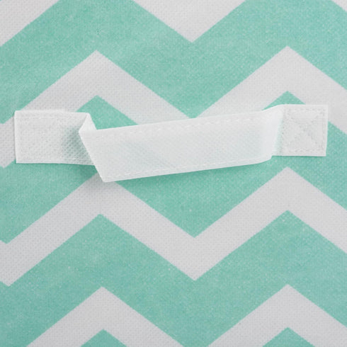 DII Non Woven Polyester Storage Bin, Chevron Aqua, Small Set of 2