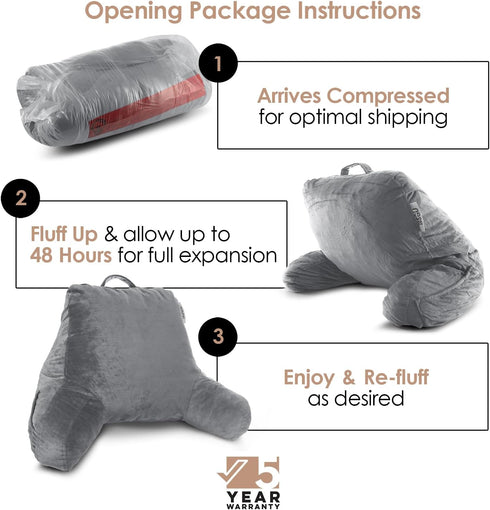 Nestl Reading Pillow for Kids & Teens with Shredded Memory Foam, Backrest Pillows for Reading, Watching, and Gaming