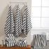 18 Set Loop-6 Towels,6 Towels,6 Set Pcs Gray Stripe Bath Towel with Hanging Bath Hand Washcloths Soft Family Towels