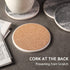 Absorbent Coasters for Drinks - LIFVER Ceramic Coasters Set of 6 with Cork Base, Grey