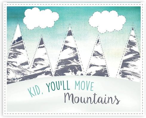Kid, You'll Move Mountains 16x20 Inch Print, Inspirational Dr. Seuss Motivational Poster, Rustic Wall Art Decor