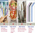 Borosilicate Glass Straws for 16 oz Tumbler, 9 inch 8mm BPA Free, Reusable Clear Bent Skinny Drinking Straws