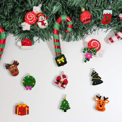 30pcs Mini Christmas Ornaments for Mini Tree Decorations, Small Resin Miniatures for Craft Christmas Decor