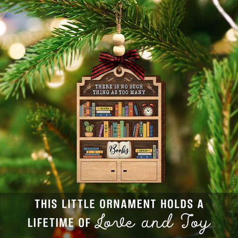 2025 Book Christmas Ornament - Wooden Books Ornaments for Christmas Tree - Book Lovers Gifts for Readers, Women, Men
