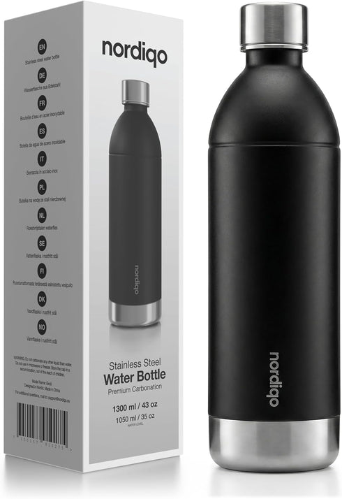 Stainless Steel Carbonating Bottle 43 oz | Compatible with Aarke Carbonator 3