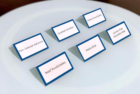 Tented Place Cards - 50 Pack Folded Cards for Weddings, Buffet Labels, Banquet Tables, Cocktail Parties, Name Cards