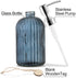 16 OZ Clear Glass Soap Dispenser with Vertical Stripe and 304 Stainless Steel Pump for Bathroom, Kitchen, Lotion (Blue