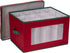 Household Essentials 540RED Holiday China Storage Chest with Lid and Handles, Red Canvas