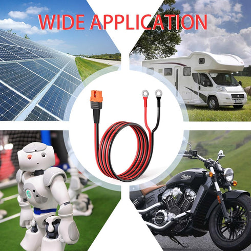 XT60i to O Ring Terminal Cable, 12AWG XT60i Female to O Ring Connector for RC Battery Solar Power (5FT)