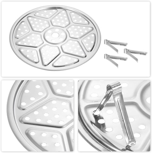 uxcell Stainless Steel Steamer Rack with Stand, 9.5 Inches Pot Steaming Tray for Instant Pressure Cooker