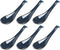 Vicrays Set of 6 Ceramic Soup Spoons, 6.4 Inch Asian Porcelain Ladle Utensils for Ramen, Dumplings, Pho, Miso (Blue)